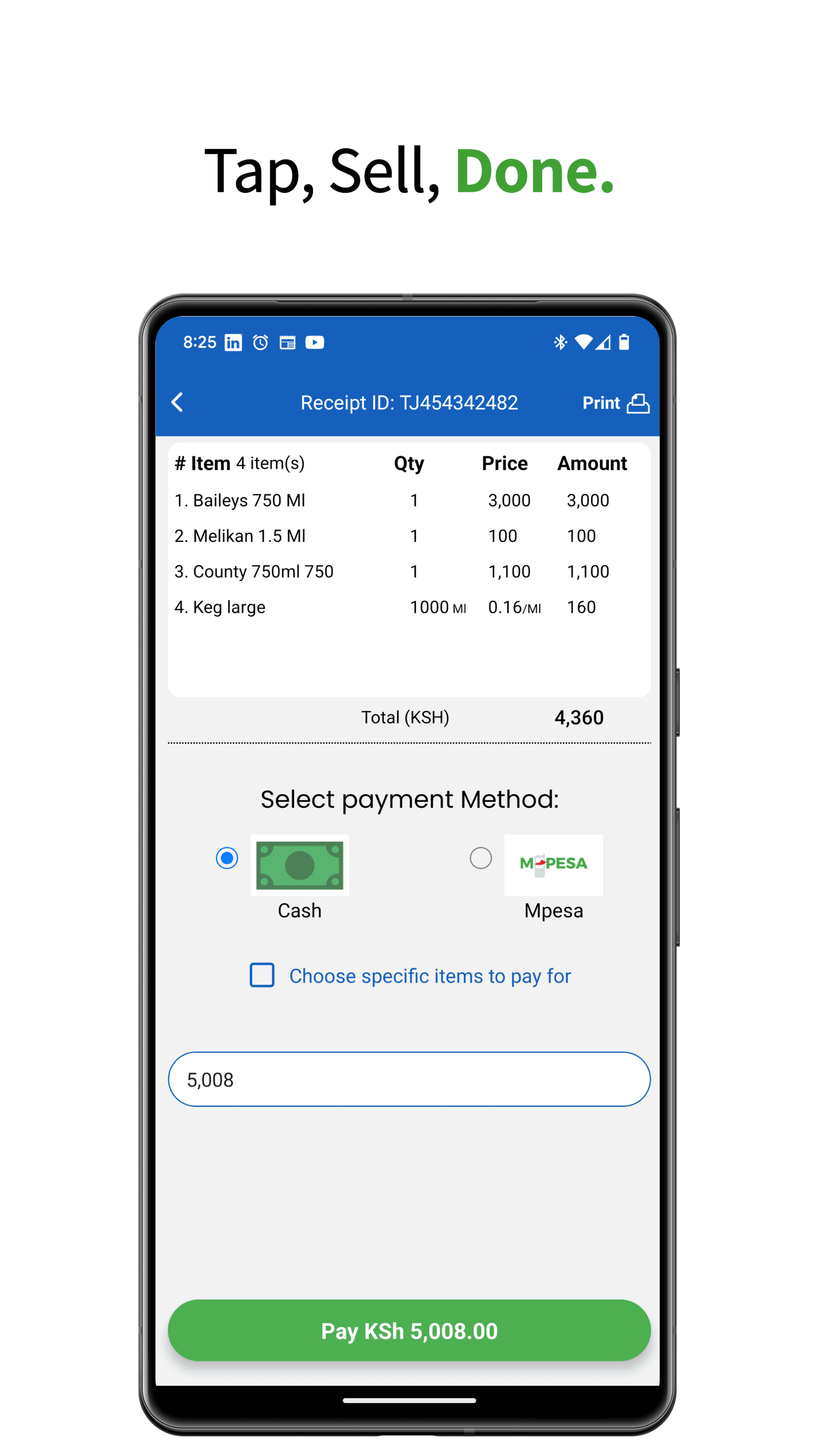 Bizplus Point of Sale System - Android Interface